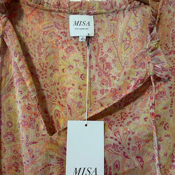 NWT, Misa Pink Tiered Mini Dress, Size L - Picture 5 of 8